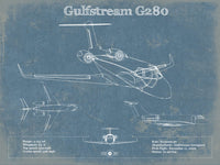 Cutler West Gulfstream G280 Vintage Blueprint Airplane Print