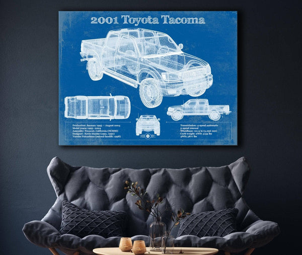 Cutler West 2001 Toyota Tacoma Double Cab Limited Vintage Blueprint Auto Print