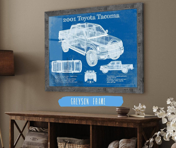 Cutler West 2001 Toyota Tacoma Double Cab Limited Vintage Blueprint Auto Print