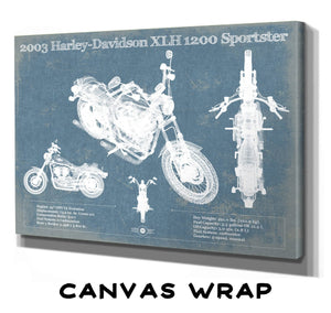 Cutler West 2003 Harley-Davidson XLH 1200 Sportster Blueprint Motorcycle Patent Print