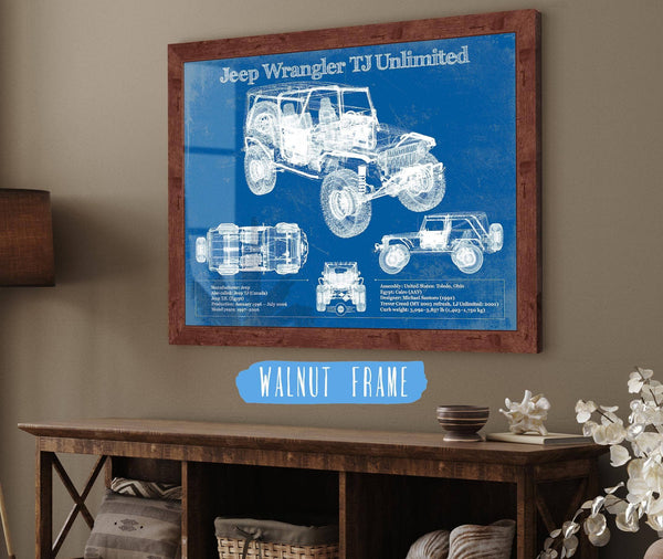 20" x 16" / Walnut Frame Cutler West 2004-2006 Jeep TJ Wrangler Unlimited