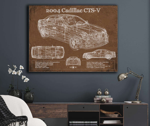Cutler West 2004 Cadillac CTS-V Vintage Blueprint Auto Print