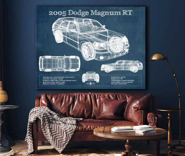 Cutler West 2005 Dodge Magnum RT Vintage Blueprint Auto Print