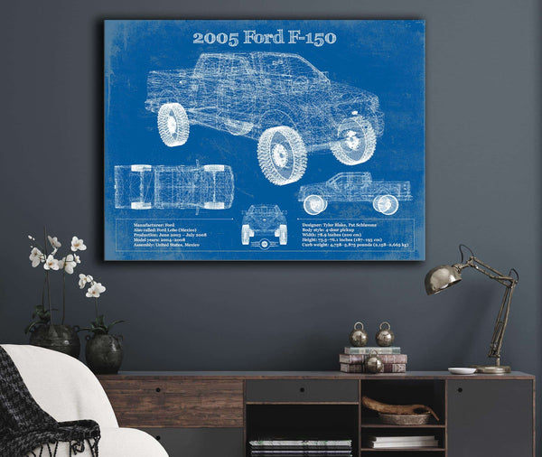 Cutler West 2005 Ford F-150 Vintage Blueprint Auto Print