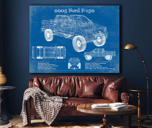Cutler West 2005 Ford F-150 Vintage Blueprint Auto Print