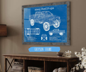 14" x 11" / Greyson Frame Cutler West 2005 Ford F-150 Vintage Blueprint Auto Print