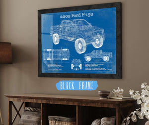 20" x 16" / Black Frame Cutler West 2005 Ford F-150 Vintage Blueprint Auto Print