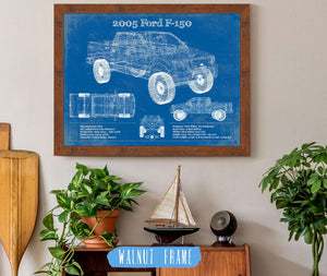 20" x 16" / Walnut Frame Cutler West 2005 Ford F-150 Vintage Blueprint Auto Print