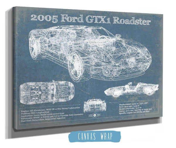 Cutler West 2005 Ford GTX1 Roadster Vintage Blueprint Auto Print