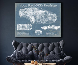 Cutler West 2005 Ford GTX1 Roadster Vintage Blueprint Auto Print