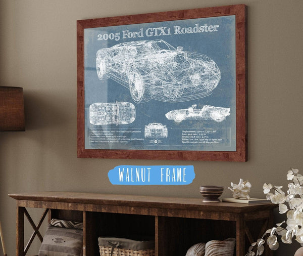 Cutler West 2005 Ford GTX1 Roadster Vintage Blueprint Auto Print