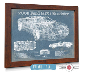 Cutler West 2005 Ford GTX1 Roadster Vintage Blueprint Auto Print