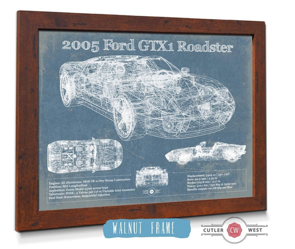 Cutler West 2005 Ford GTX1 Roadster Vintage Blueprint Auto Print