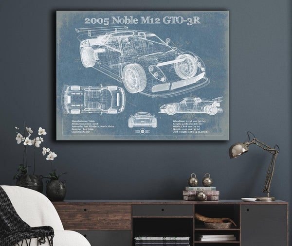 Cutler West 2005 Noble M12 GTO-3R Vintage Blueprint Auto Print