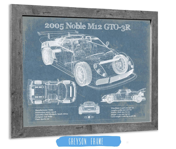 14" x 11" / Greyson Frame Cutler West 2005 Noble M12 GTO-3R Vintage Blueprint Auto Print
