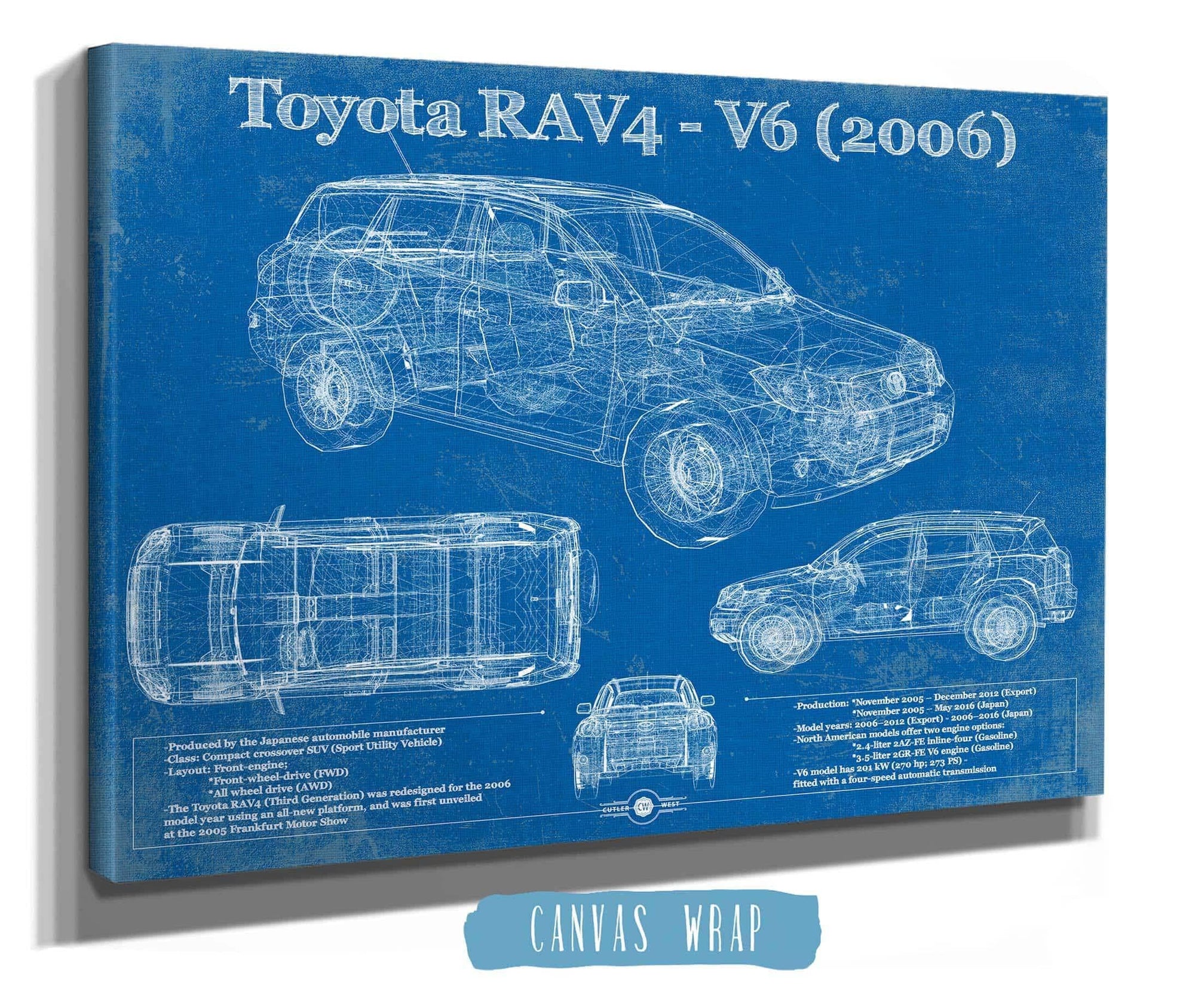Cutler West Toyota Collection 2006 Toyota RAV4 Vintage Blueprint Auto Print