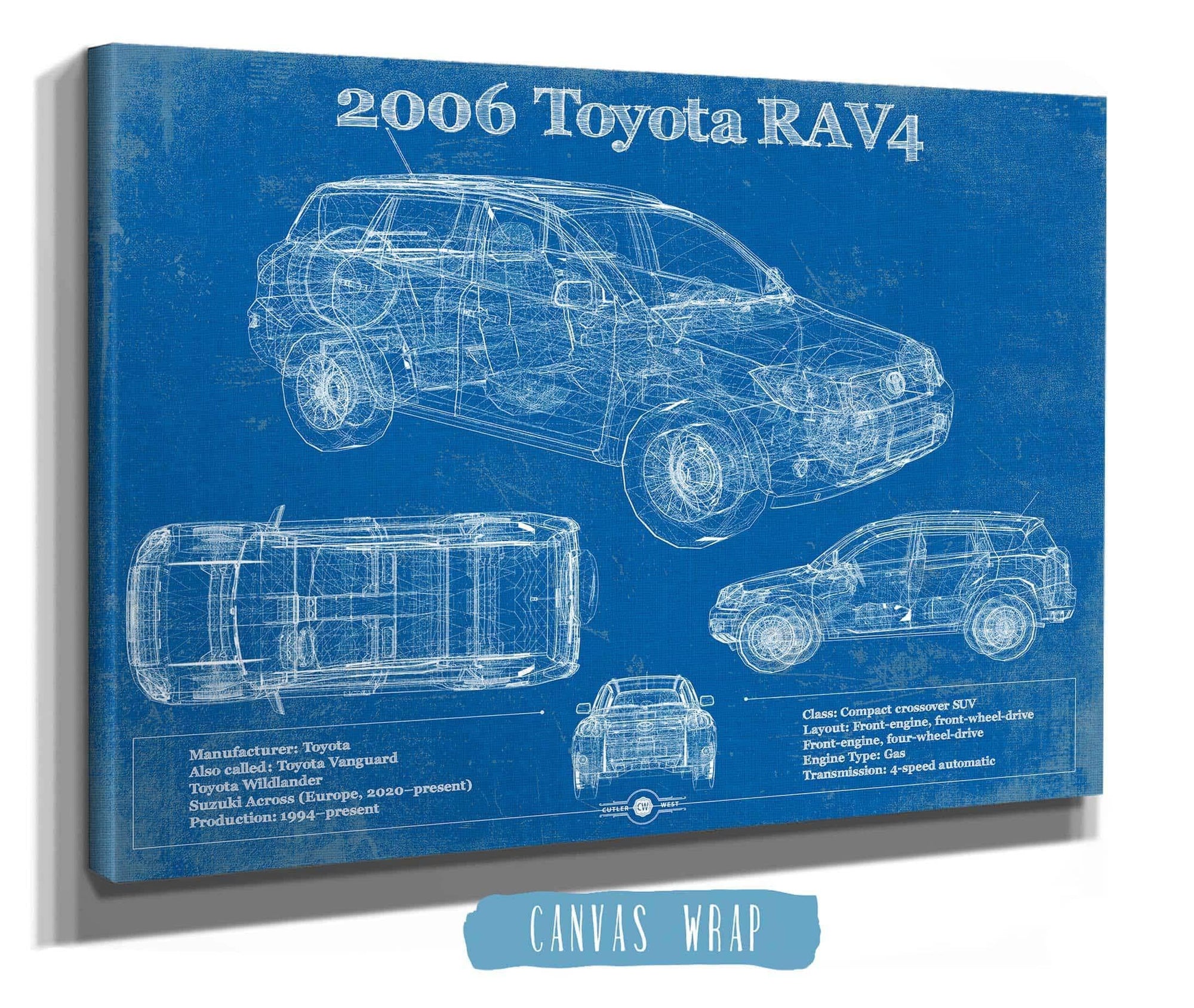 Cutler West Toyota Collection 2006 Toyota Rav4 Vintage Blueprint Auto Print