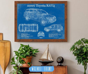 20" x 16" / Walnut Frame Cutler West 2006 Toyota Rav4 Vintage Blueprint Auto Print