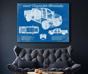Cutler West 2007 Chevrolet Silverado 1500 Vintage Blueprint Auto Print
