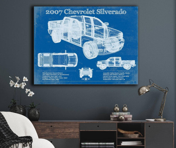 Cutler West 2007 Chevrolet Silverado 1500 Vintage Blueprint Auto Print