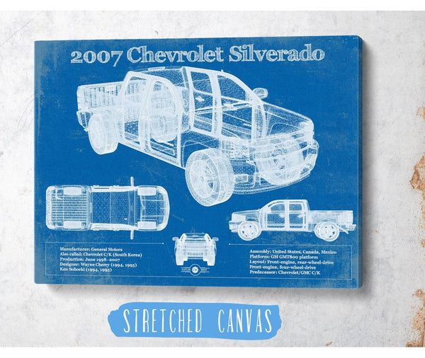 Cutler West 2007 Chevrolet Silverado 1500 Vintage Blueprint Auto Print