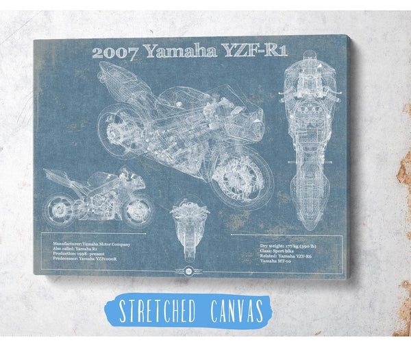 Cutler West 2007 Yamaha YZF-R1 Blueprint Motorcycle Patent Print