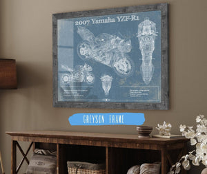 Cutler West 2007 Yamaha YZF-R1 Blueprint Motorcycle Patent Print