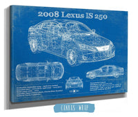 Cutler West Vehicle Collection 2008 Lexus Is 250 Vintage Blueprint Auto Print