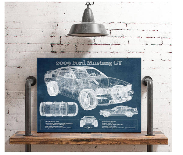 Cutler West 2009 Ford Mustang GT Original Blueprint Art
