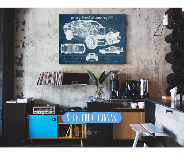 Cutler West 2009 Ford Mustang GT Original Blueprint Art