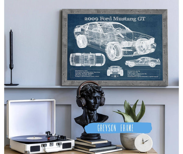 Cutler West 2009 Ford Mustang GT Original Blueprint Art