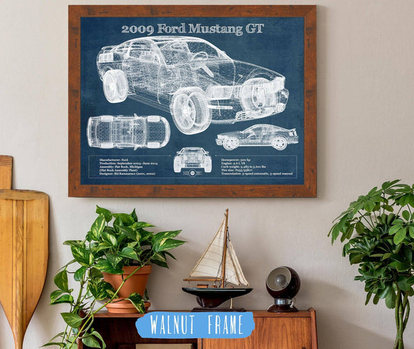 Cutler West 2009 Ford Mustang GT Original Blueprint Art