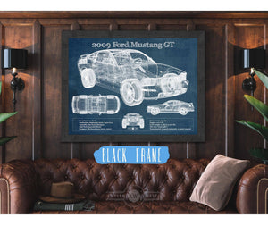 Cutler West 2009 Ford Mustang GT Original Blueprint Art