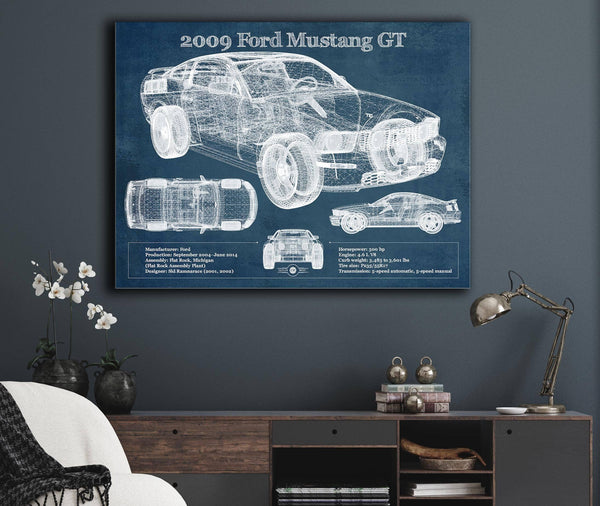 Cutler West 2009 Ford Mustang GT Original Blueprint Art