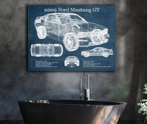 Cutler West 2009 Ford Mustang GT Original Blueprint Art