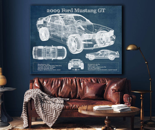 Cutler West 2009 Ford Mustang GT Original Blueprint Art