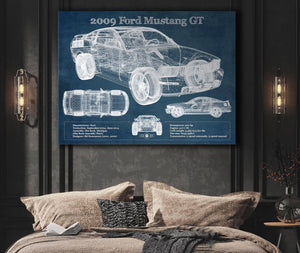 Cutler West 2009 Ford Mustang GT Original Blueprint Art
