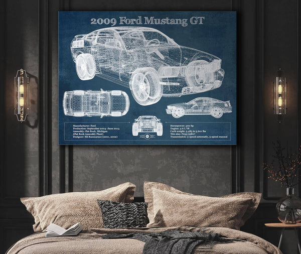 Cutler West 2009 Ford Mustang GT Original Blueprint Art