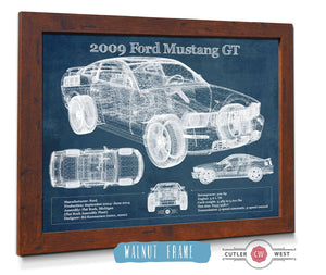 Cutler West 2009 Ford Mustang GT Original Blueprint Art