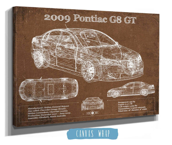 Cutler West 2009 Pontiac G8 GT Blueprint Vintage Auto Print