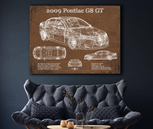 Cutler West 2009 Pontiac G8 GT Blueprint Vintage Auto Print