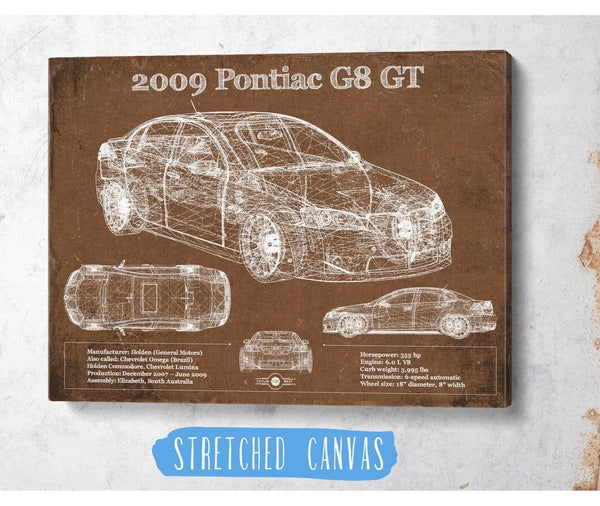 Cutler West 2009 Pontiac G8 GT Blueprint Vintage Auto Print