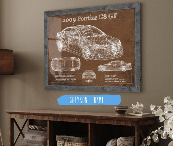 Cutler West 2009 Pontiac G8 GT Blueprint Vintage Auto Print