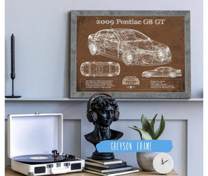Cutler West 2009 Pontiac G8 GT Blueprint Vintage Auto Print