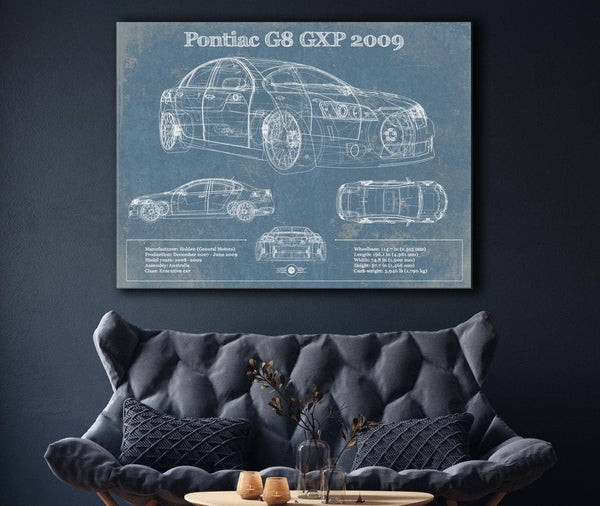 Cutler West 2009 Pontiac G8 GXP Blueprint Vintage Auto Print