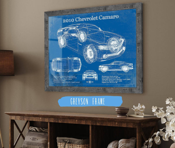 Cutler West 2010 Chevrolet Camaro Vintage Blueprint Auto Print