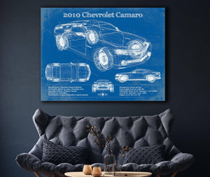 Cutler West 2010 Chevrolet Camaro Vintage Blueprint Auto Print