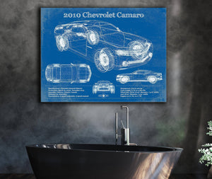 Cutler West 2010 Chevrolet Camaro Vintage Blueprint Auto Print