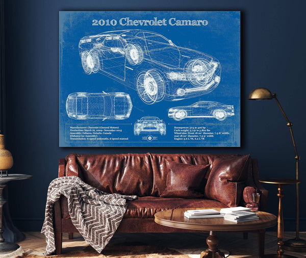 Cutler West 2010 Chevrolet Camaro Vintage Blueprint Auto Print
