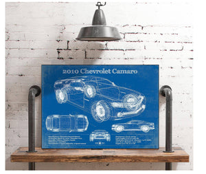 Cutler West 2010 Chevrolet Camaro Vintage Blueprint Auto Print